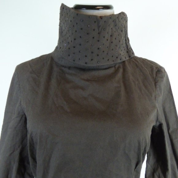 Moschino jeans studded Gray top i42 8 high neck runs small xs - Picture 4 of 9